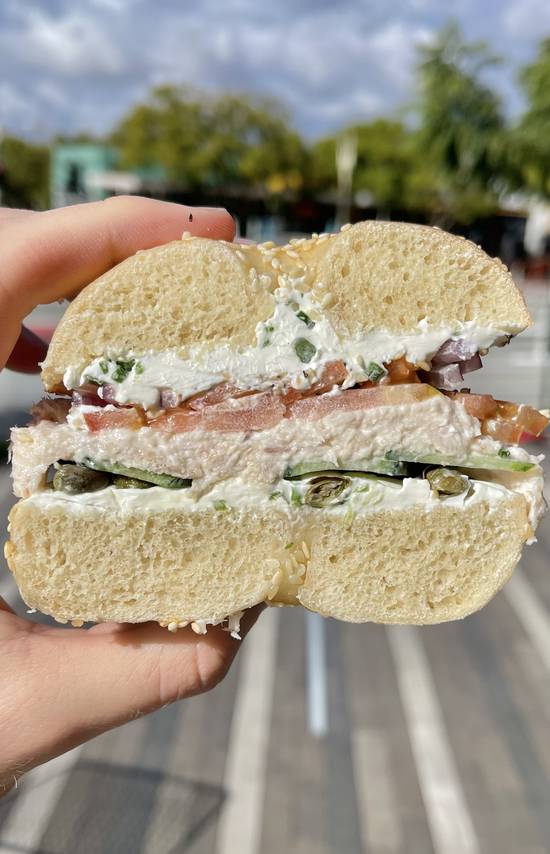 Order Bagel with Whitefish Salad food online from Pop's Bagels store, Culver City on bringmethat.com