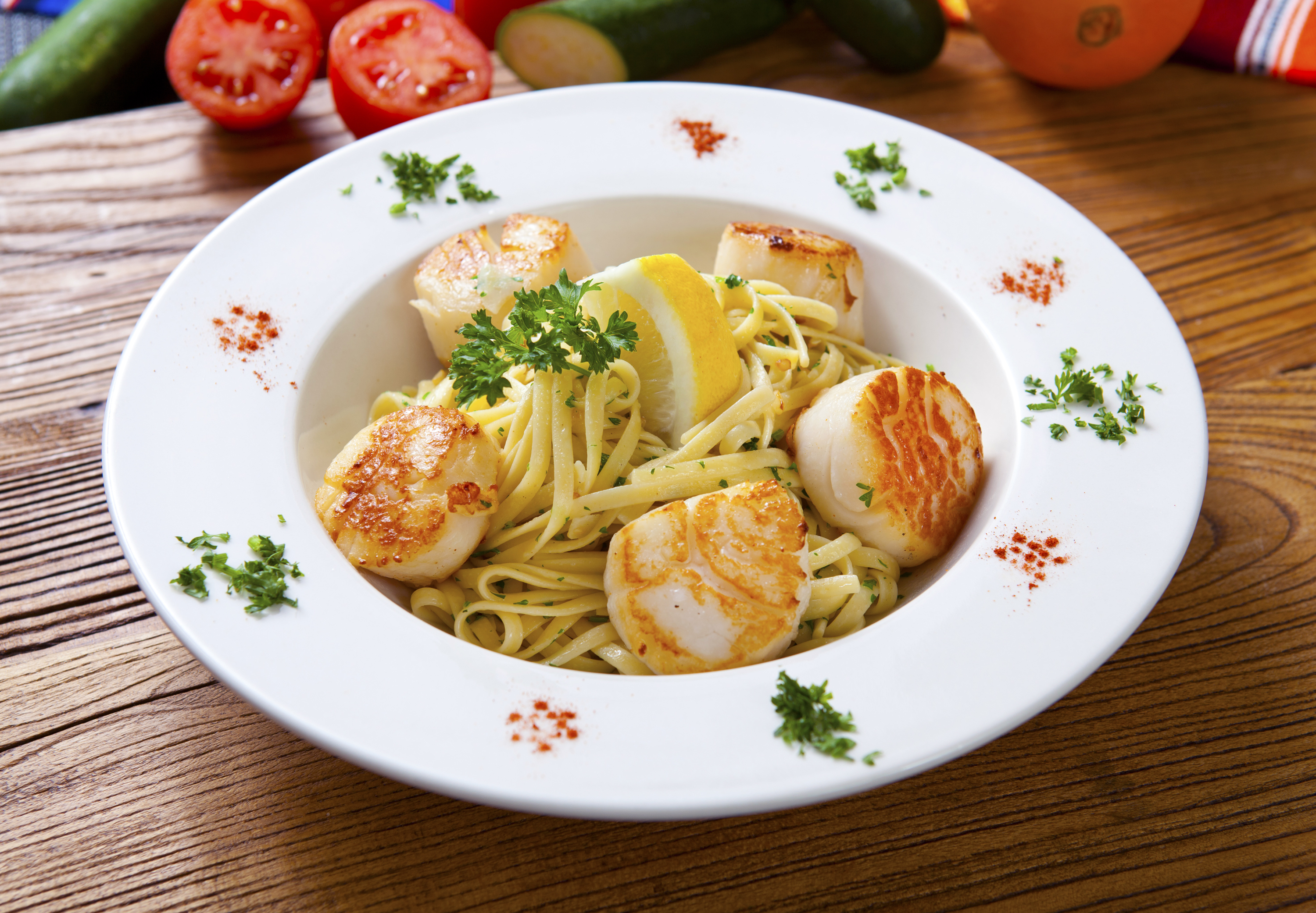 Order Scallop Pasta food online from Fish Dish store, North Hollywood on bringmethat.com