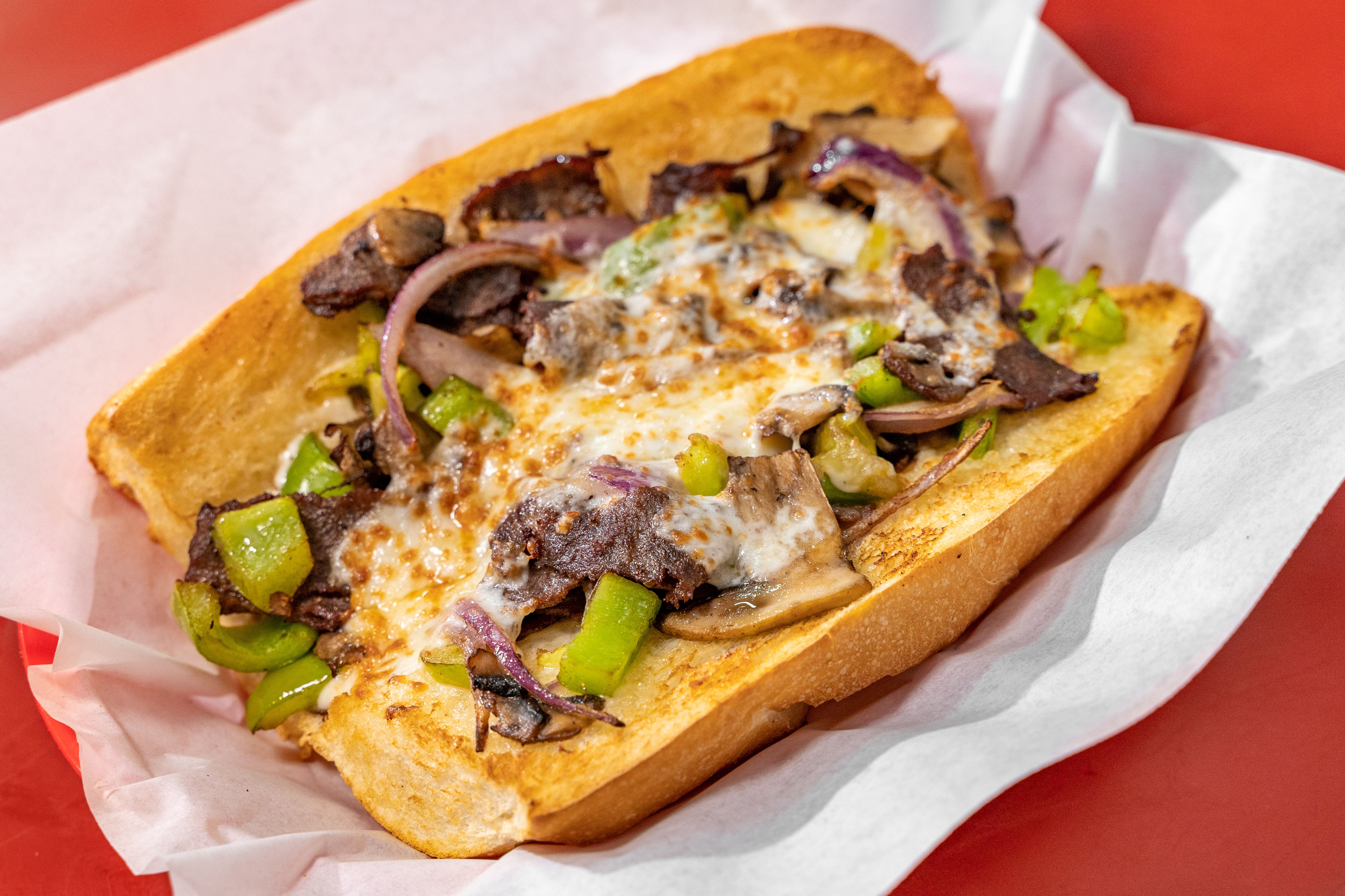 Order Philly Cheesesteak Sandwich - Sandwich food online from Buffalo's Pizza store, Sacramento on bringmethat.com