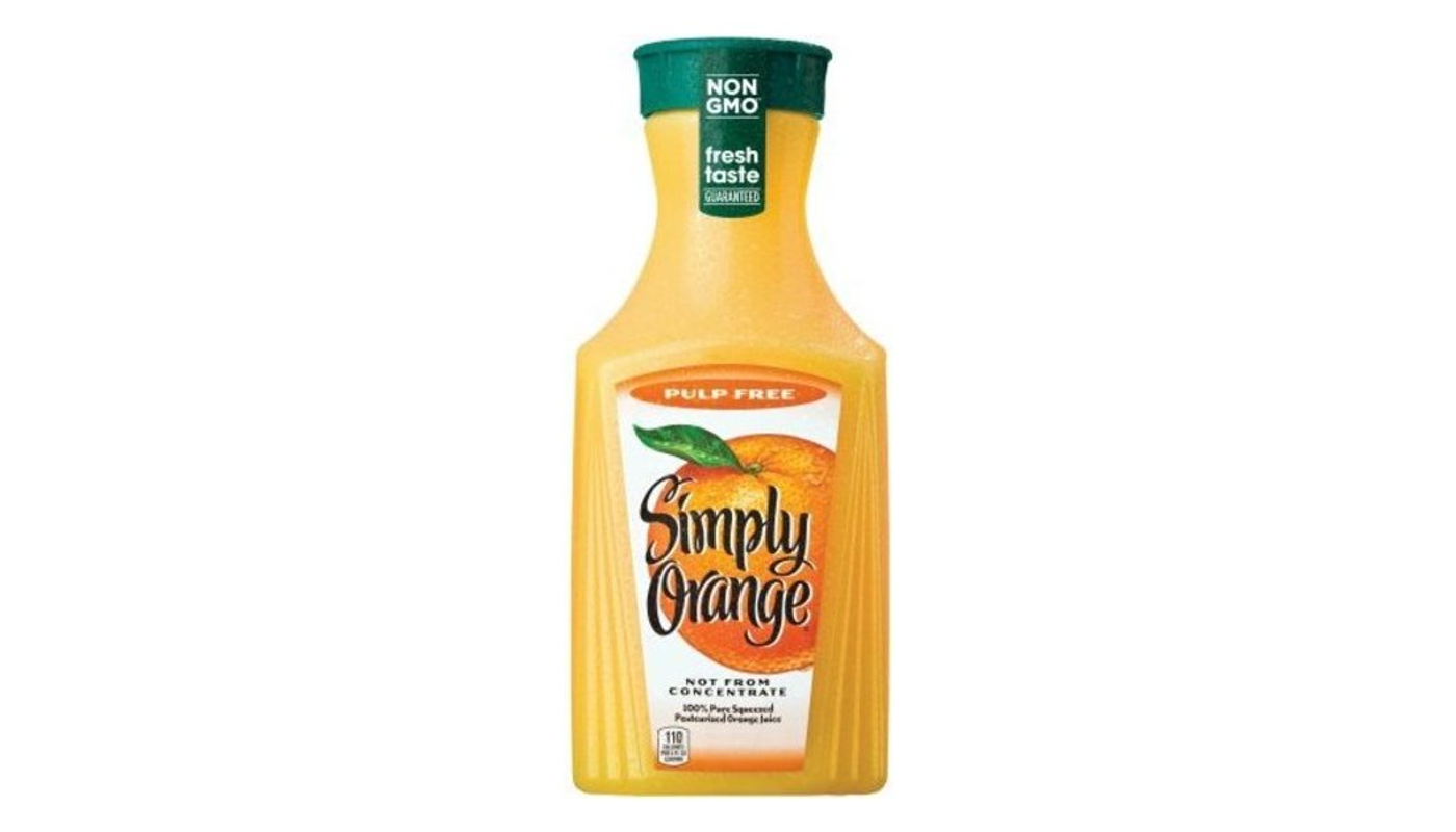 Order Simply Orange Orange Juice Pulp Free - not from Concentrate 52 oz Bottle food online from Golden Rule Liquor store, West Hollywood on bringmethat.com