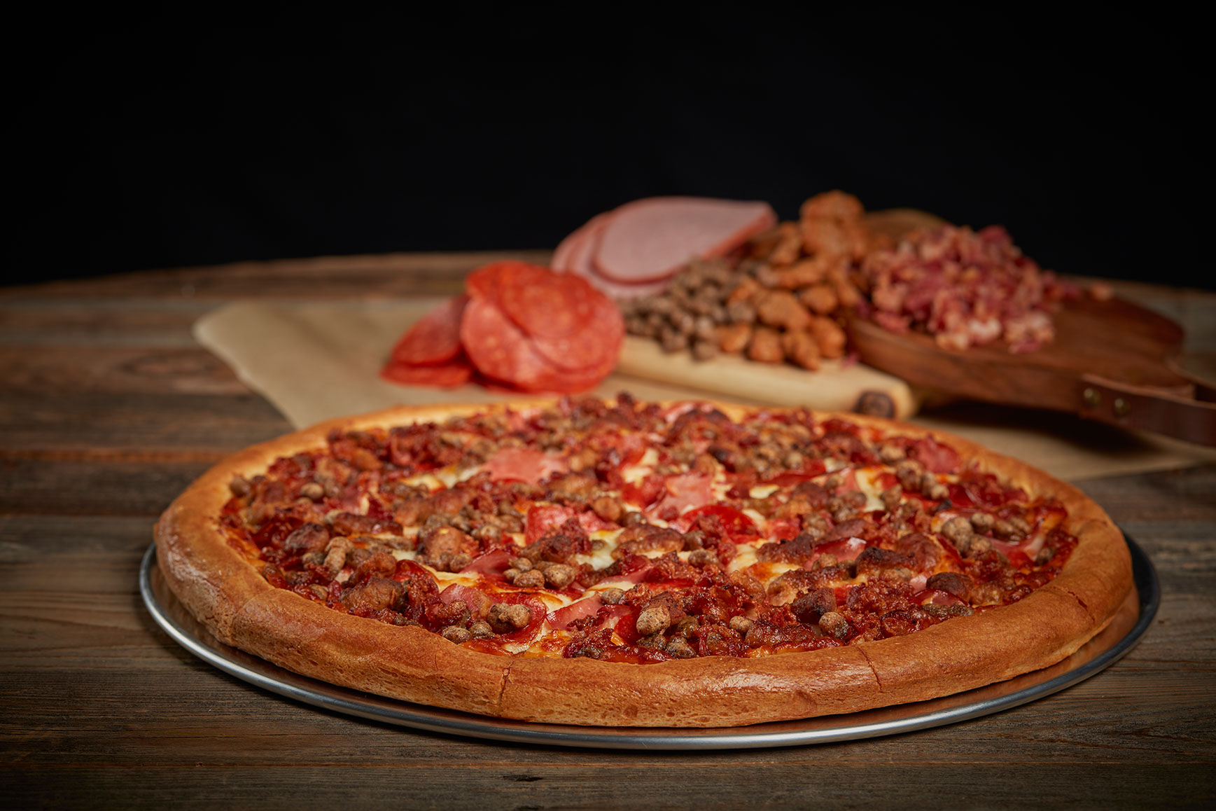 Order Meat Lovers Pizza food online from Pregio Pizza store, Wilmington on bringmethat.com
