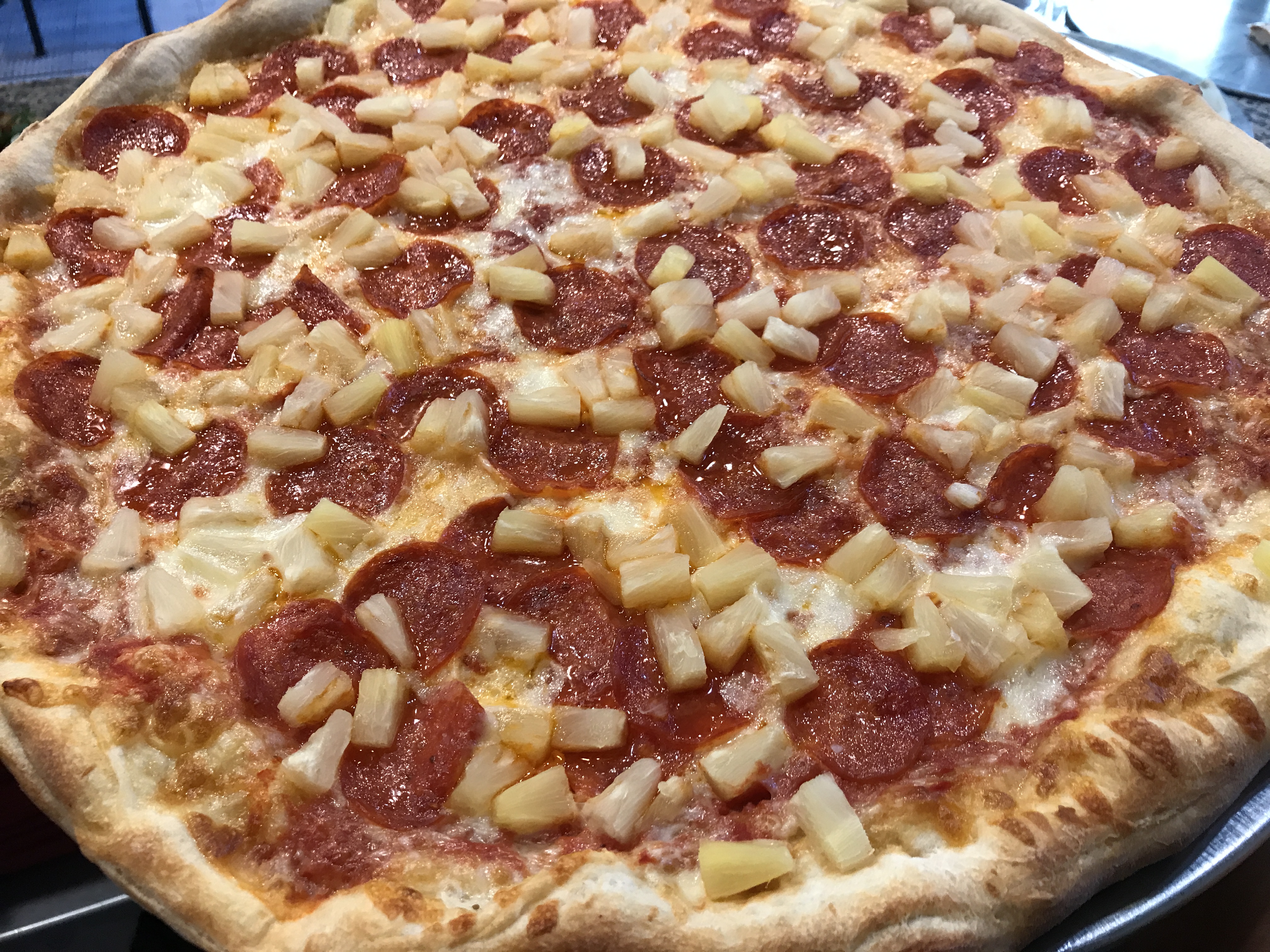 Order 18" Pepperoni and Pineapple pizza  food online from Margherita Pizza store, Philadelphia on bringmethat.com