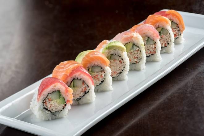 Order RAINBOW ROLL food online from RA Sushi store, Leawood on bringmethat.com