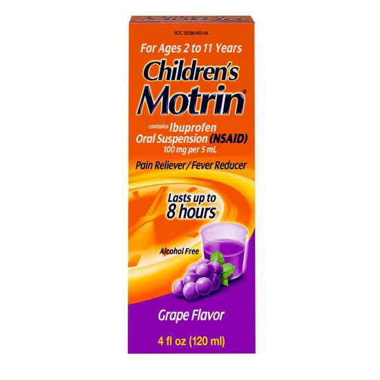 Order Children's Motrin Oral Suspension Grape (4 oz) food online from Rite Aid store, Mammoth Lakes on bringmethat.com