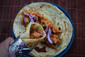 Order Chicken Kathi Roll food online from Ruchi Indian Restaurant store, Bellevue on bringmethat.com