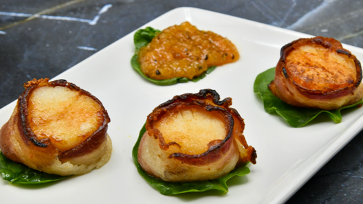 Order Bacon Wrapped Sea Scallops food online from Morton's store, Charlotte on bringmethat.com