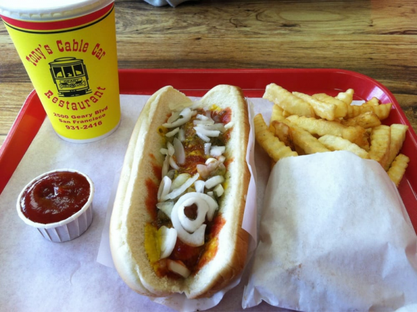 Order All Beef Jumbo Hot Dog Meal food online from Tonys Cable Car Restaurant store, San Francisco on bringmethat.com