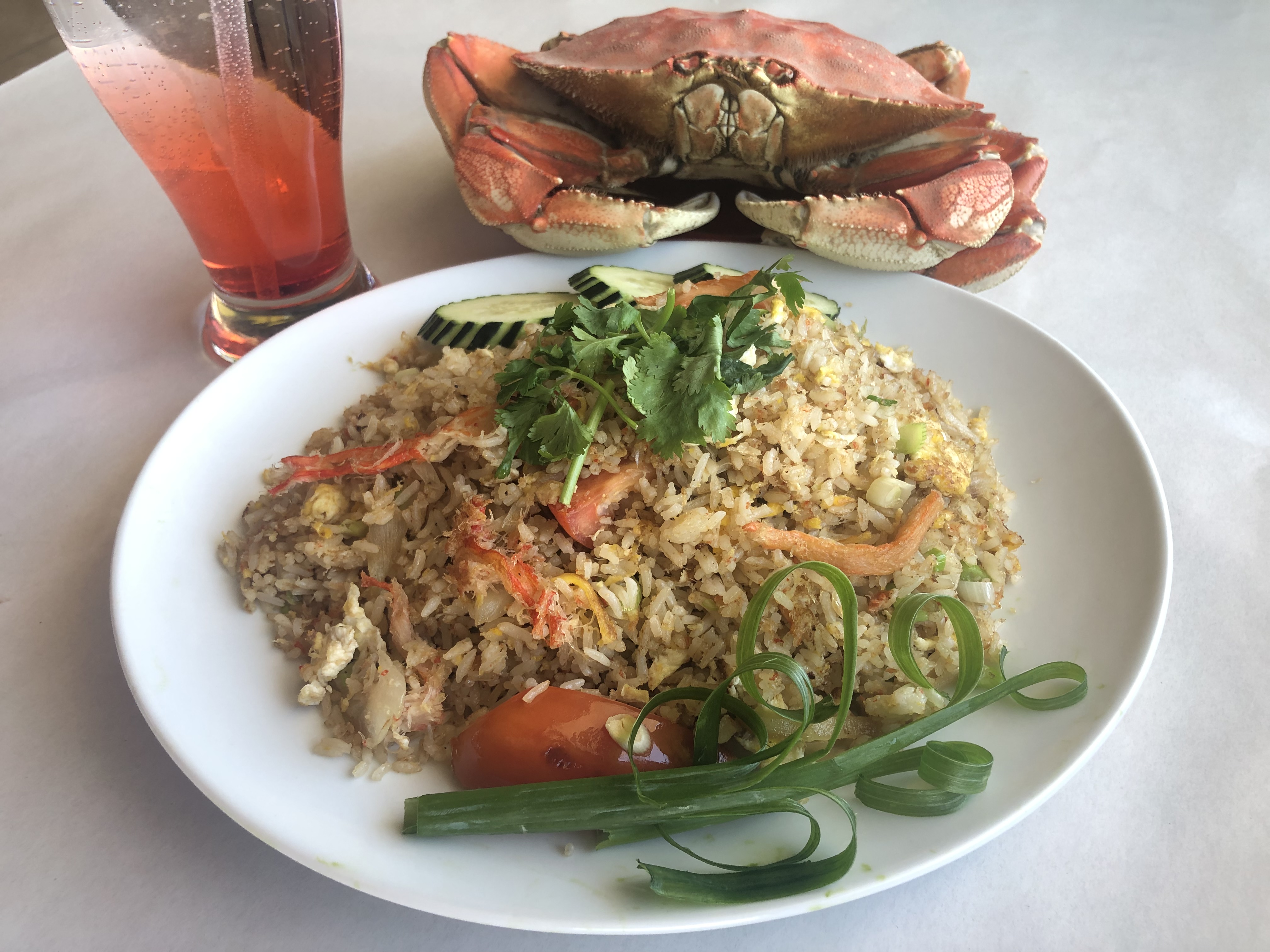 Order R6. Crab Fried Rice food online from Thai Quality Restaurant store, Oxnard on bringmethat.com