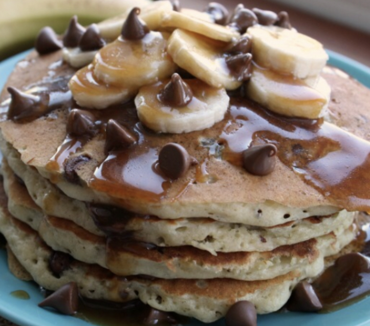 Order Banana chocolate chip Pancakes  food online from Taste Cafe & Grill store, Ozone Park on bringmethat.com