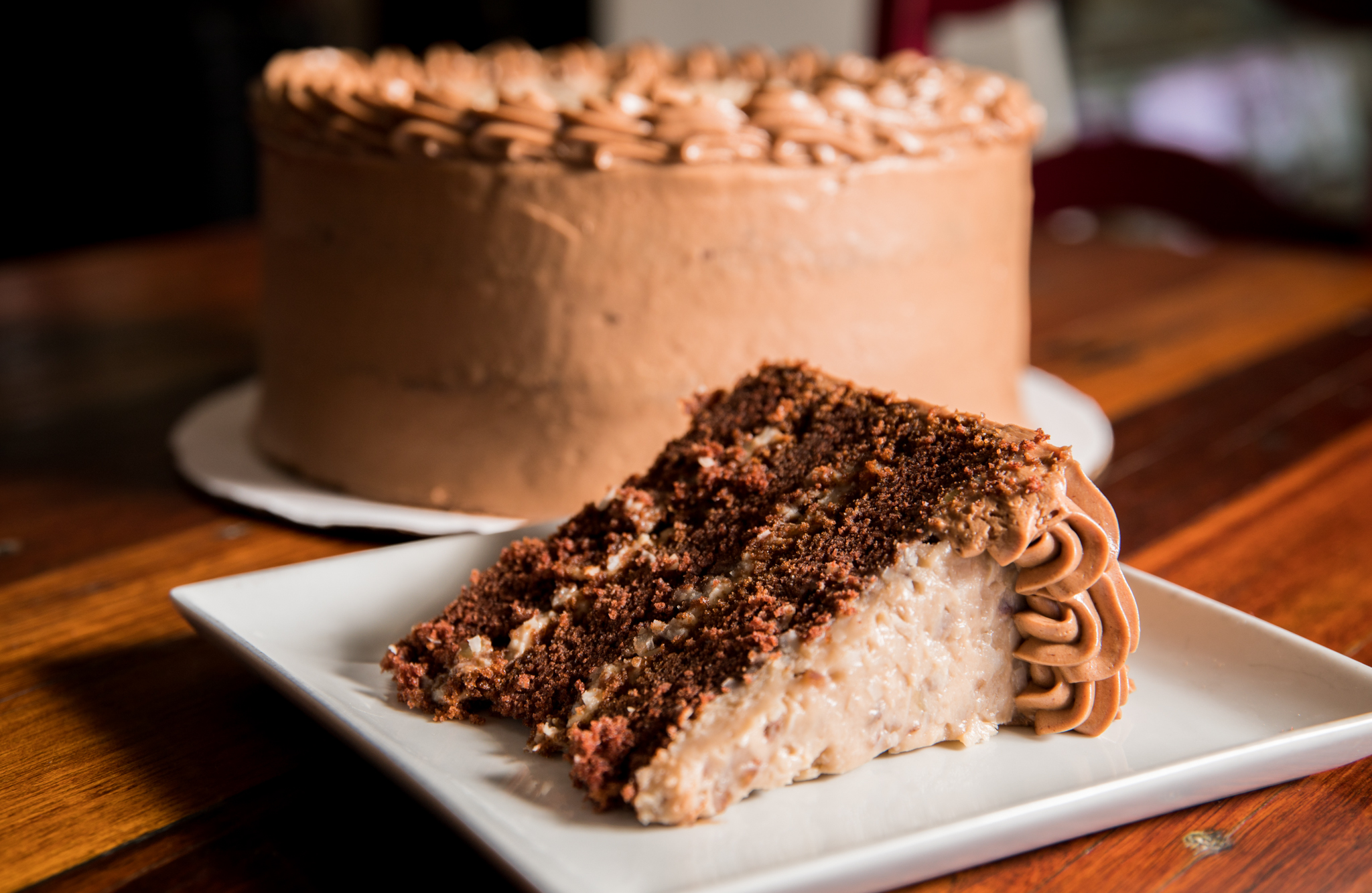 Order German Chocolate Cake food online from Cafe 290 store, Manor on bringmethat.com