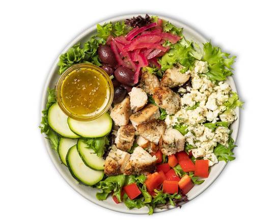 Order Grilled Chicken Greek Salad with Herb Vinaigrette food online from Snap Kitchen store, Dallas on bringmethat.com