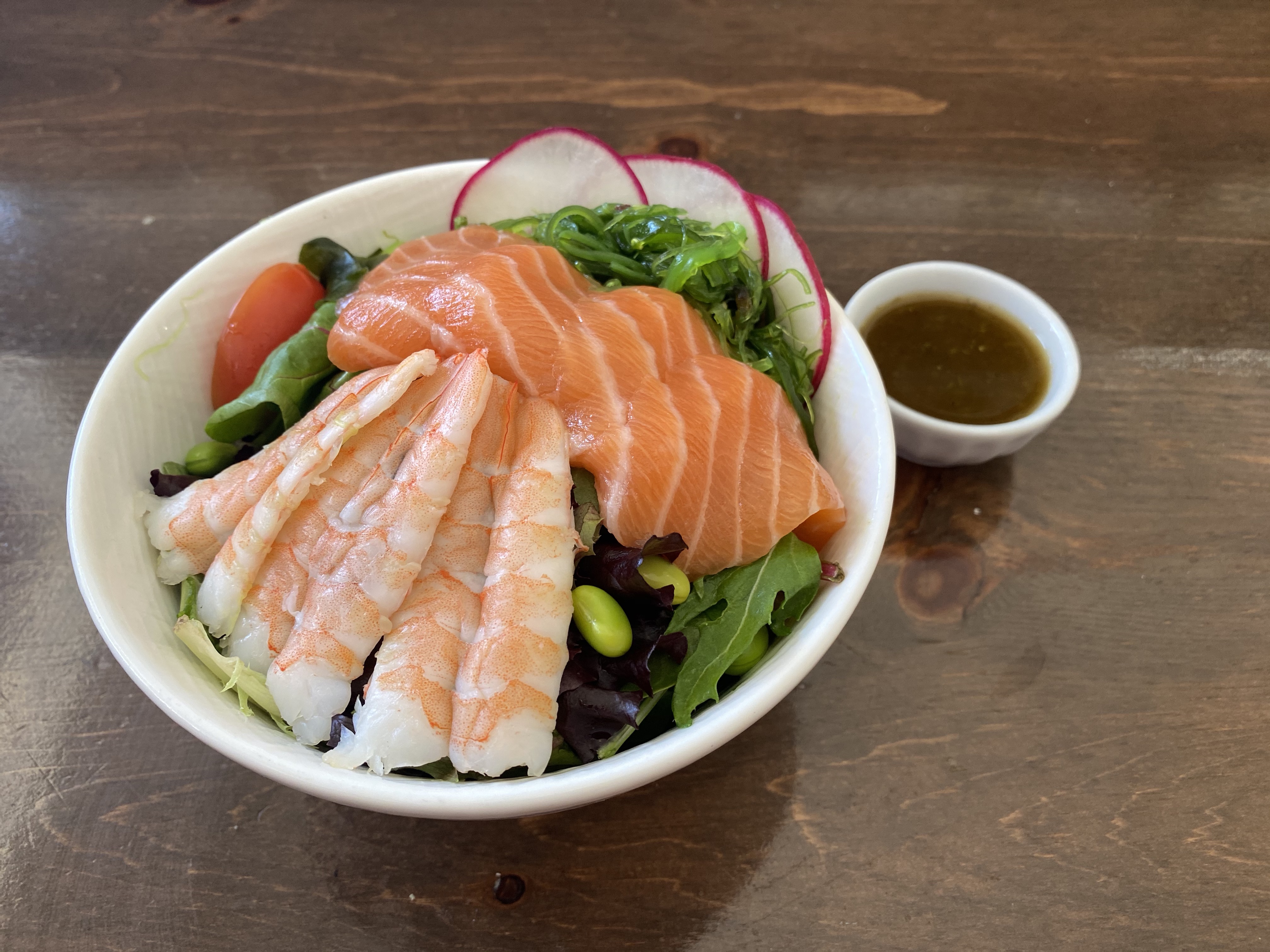 Order Salmon & Shrimp Salad food online from Good Goose Cafe store, Los Angeles on bringmethat.com