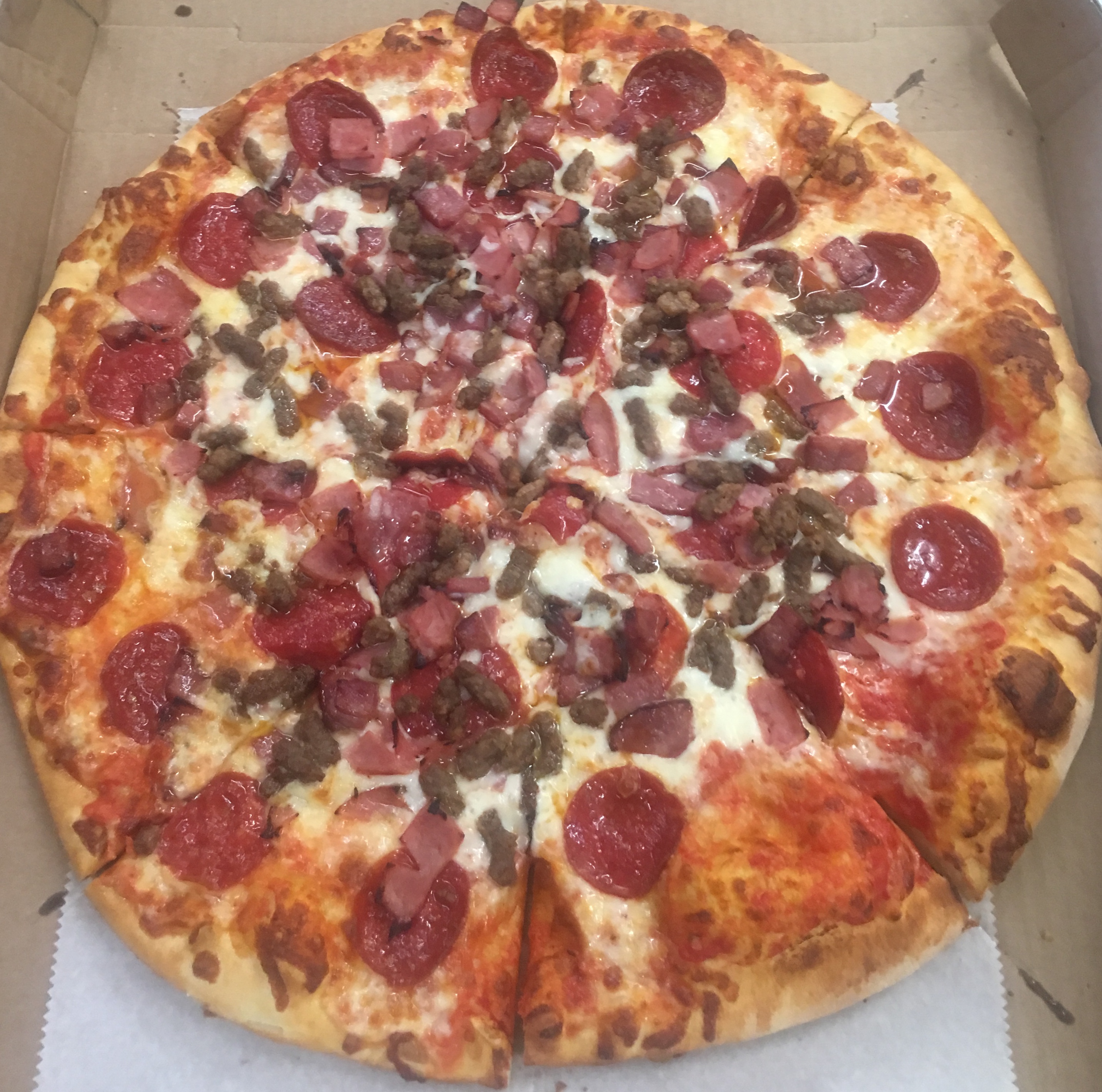 Order Meat Lovers Pizza food online from Roma Pizza store, Bear on bringmethat.com