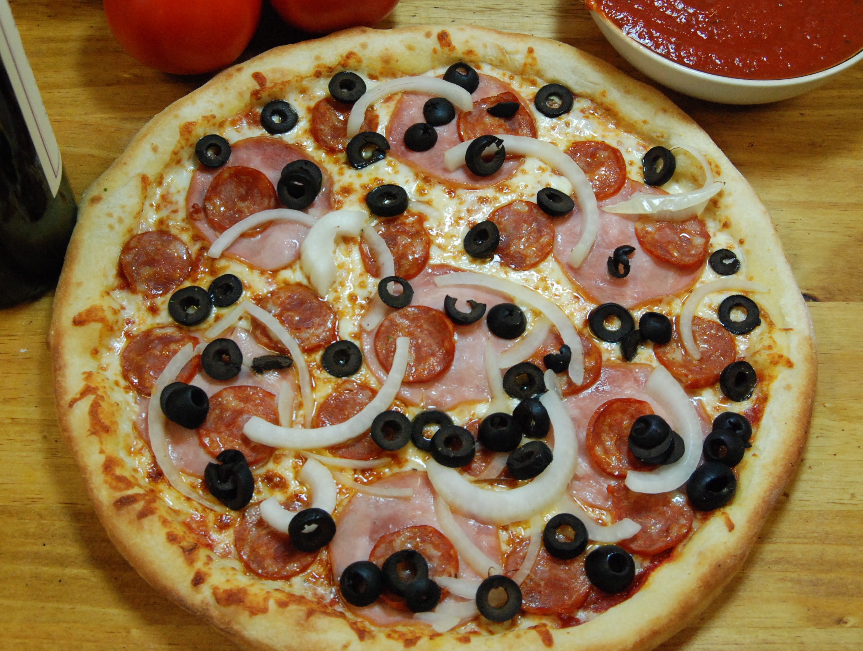 Order Portuguese Pizza - Medium 12'' food online from Stefano's Pizza store, Petaluma on bringmethat.com