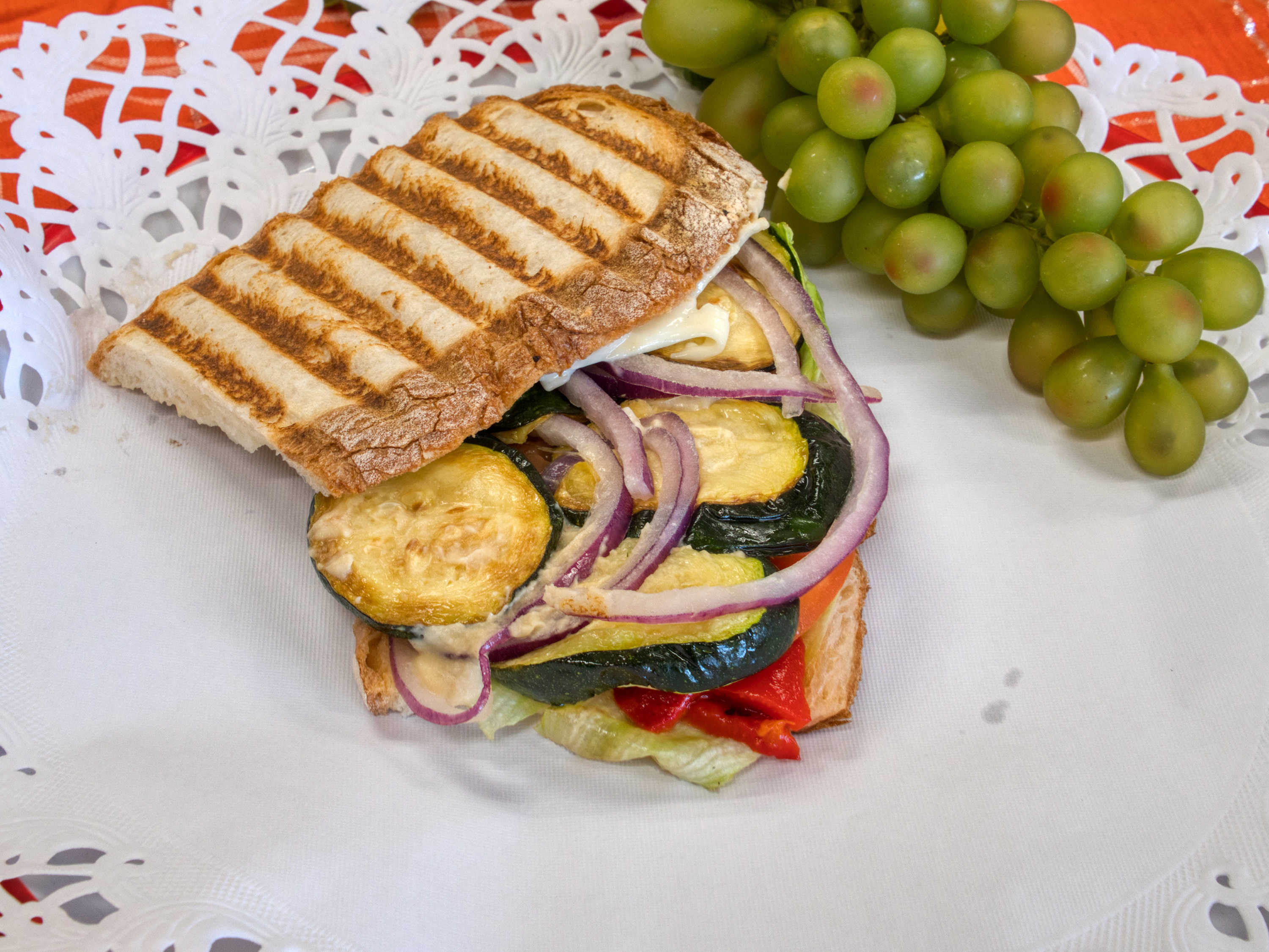 Order California Grill Panini food online from Nicko Cafe & Deli store, Oakbrook Terrace on bringmethat.com