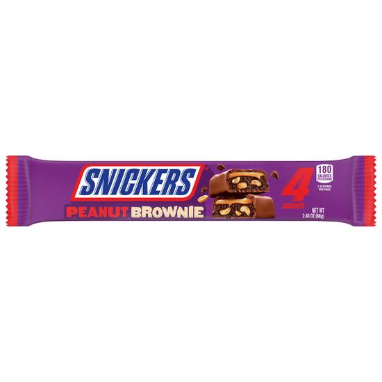 Order Snickers Peanut Brownie Squares Share Size Chocolate Candy Bar food online from Exxon Food Mart store, Port Huron on bringmethat.com