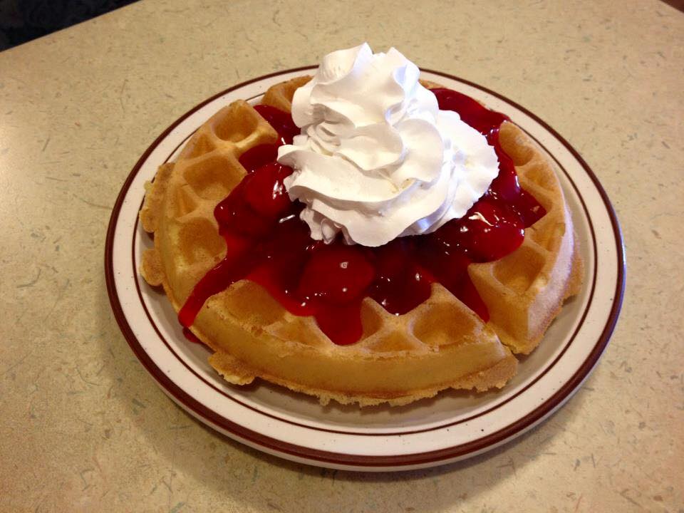 Order Fruity Belgium Waffle food online from New Day Cafe store, Terre Haute on bringmethat.com