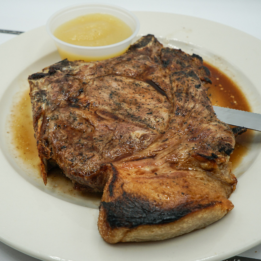 Order Two Pork Chops food online from Coach House Diner Restaurant store, North Bergen on bringmethat.com