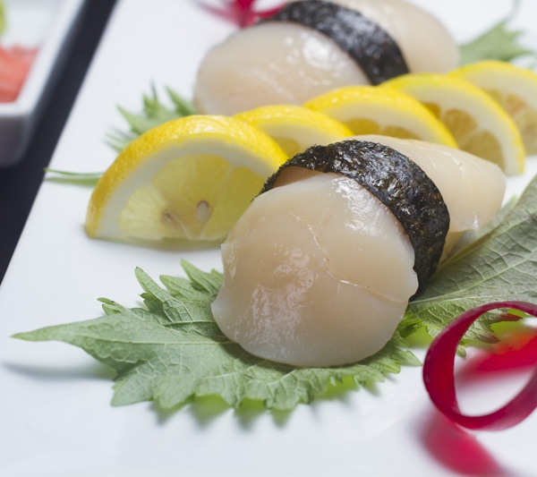Order Sea Scallop Nigiri food online from Beluga Japanese Restaurant store, Round Rock on bringmethat.com