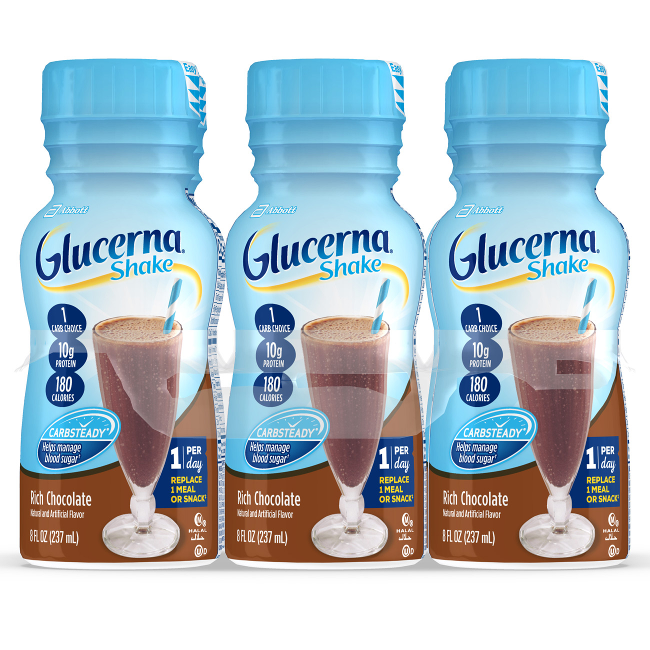 Order Glucerna Diabetes Nutritional Shake, Rich Chocolate Ready-to-Drink, 8 fl oz - 6 ct food online from Rite Aid store, ELMIRA on bringmethat.com