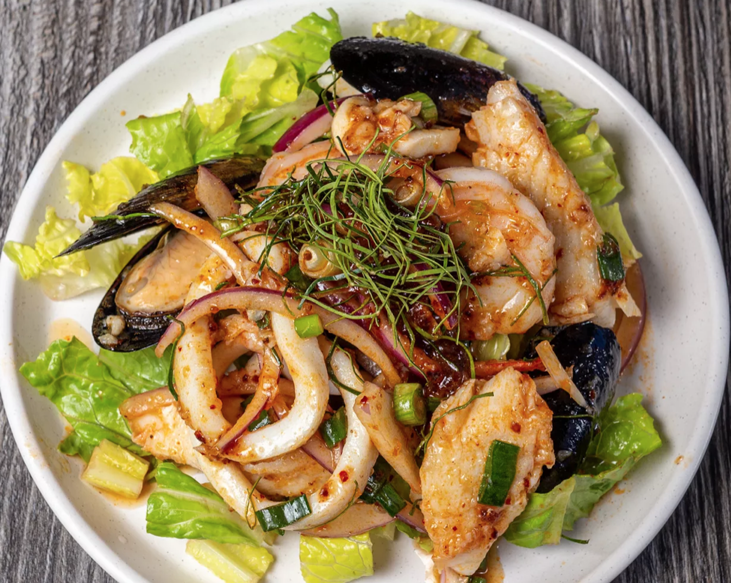 Order Seafood Salad  food online from Sriracha Thai Restaurant store, Carson on bringmethat.com