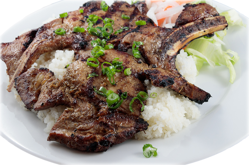 Order R2. Grilled Pork Chop Rice (Com Xuong Nuong) food online from Kimlee Vietnamese Restaurant store, Harrisburg on bringmethat.com