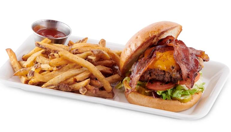 Order Applewood Bacon Cheeseburger food online from Boomerjack Grill & Bar store, Mesquite on bringmethat.com