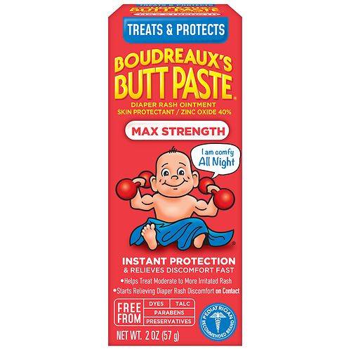 Order Boudreaux's Butt Paste Diaper Rash Ointment, Max Strength - 2.0 oz food online from Walgreens store, FAIRBANKS on bringmethat.com