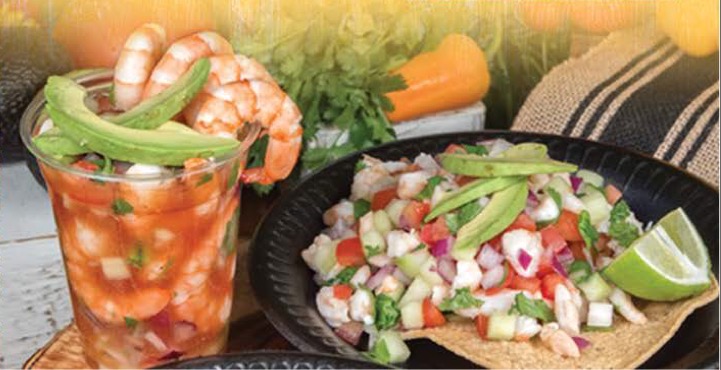 Order Tostada Shrimp Ceviche food online from Broncos Mexican Grill store, Covina on bringmethat.com