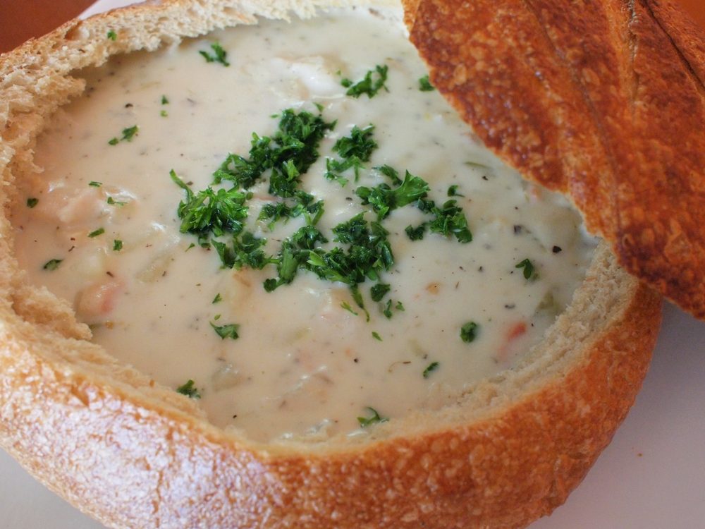 Order Clam Chowder food online from Castagnola Deli & Cafe store, Capitola on bringmethat.com