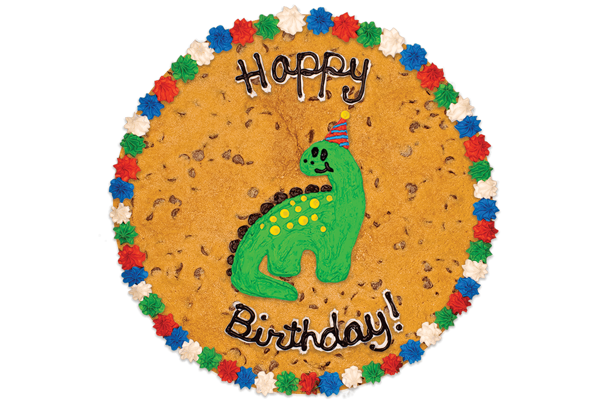 Order #409: Birthday Dinosaur food online from Nestle Toll House Cafe store, Fort Worth on bringmethat.com