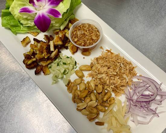 Order Thai Lettuce Wrap* food online from Orchid Thai Restaurant & Bar store, Sacramento on bringmethat.com
