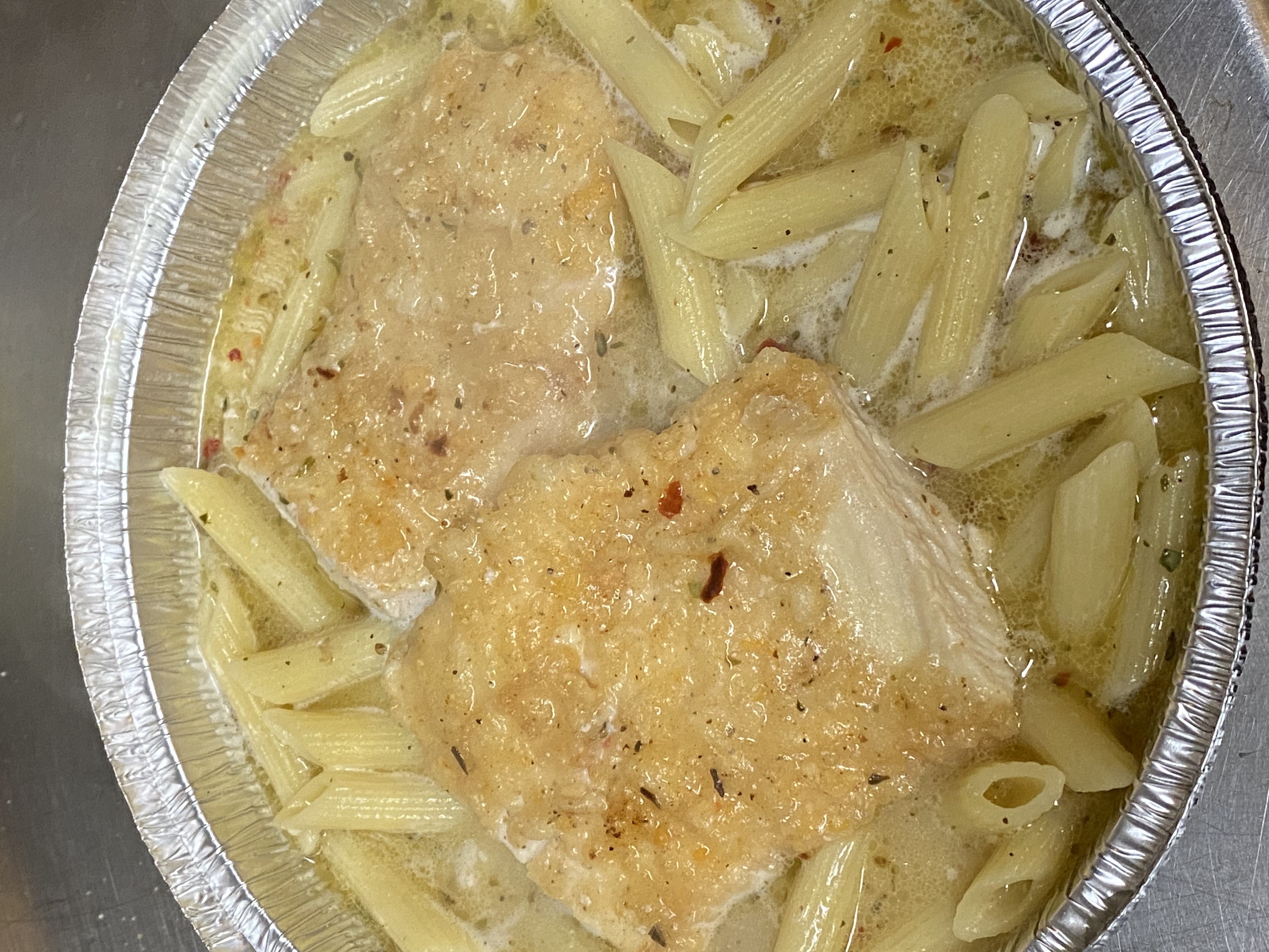Order Chicken Piccata with Spaghetti or Ziti food online from Vinny's Pizzeria store, Corona on bringmethat.com