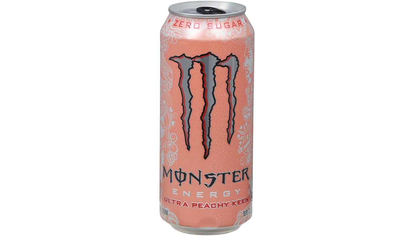 Order Monster Ultra Peachy 16oz food online from Chevron Extramile store, San Jose on bringmethat.com