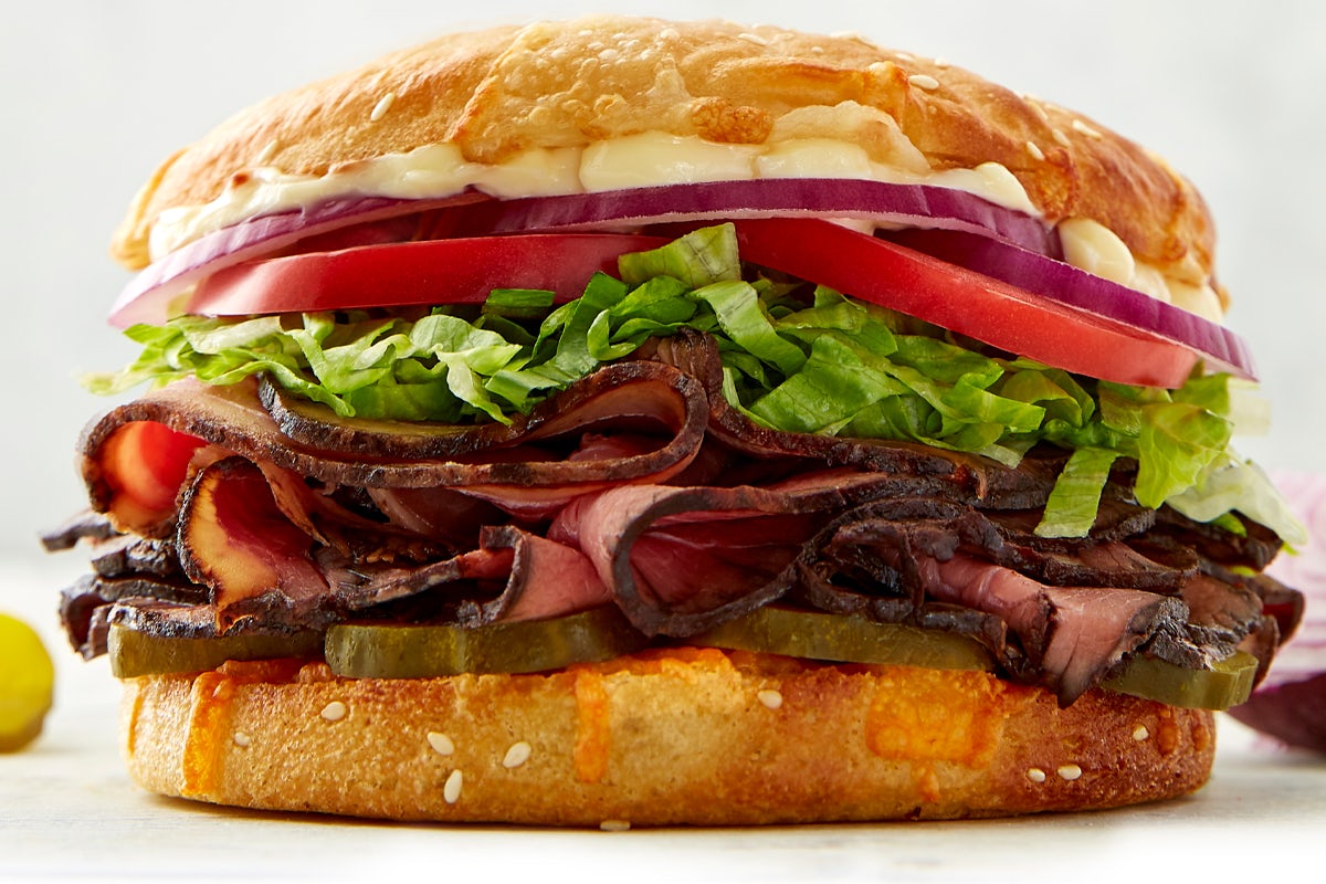 Order Roast Beef & Cheese Sandwich food online from Schlotzsky's store, Sierra Vista on bringmethat.com