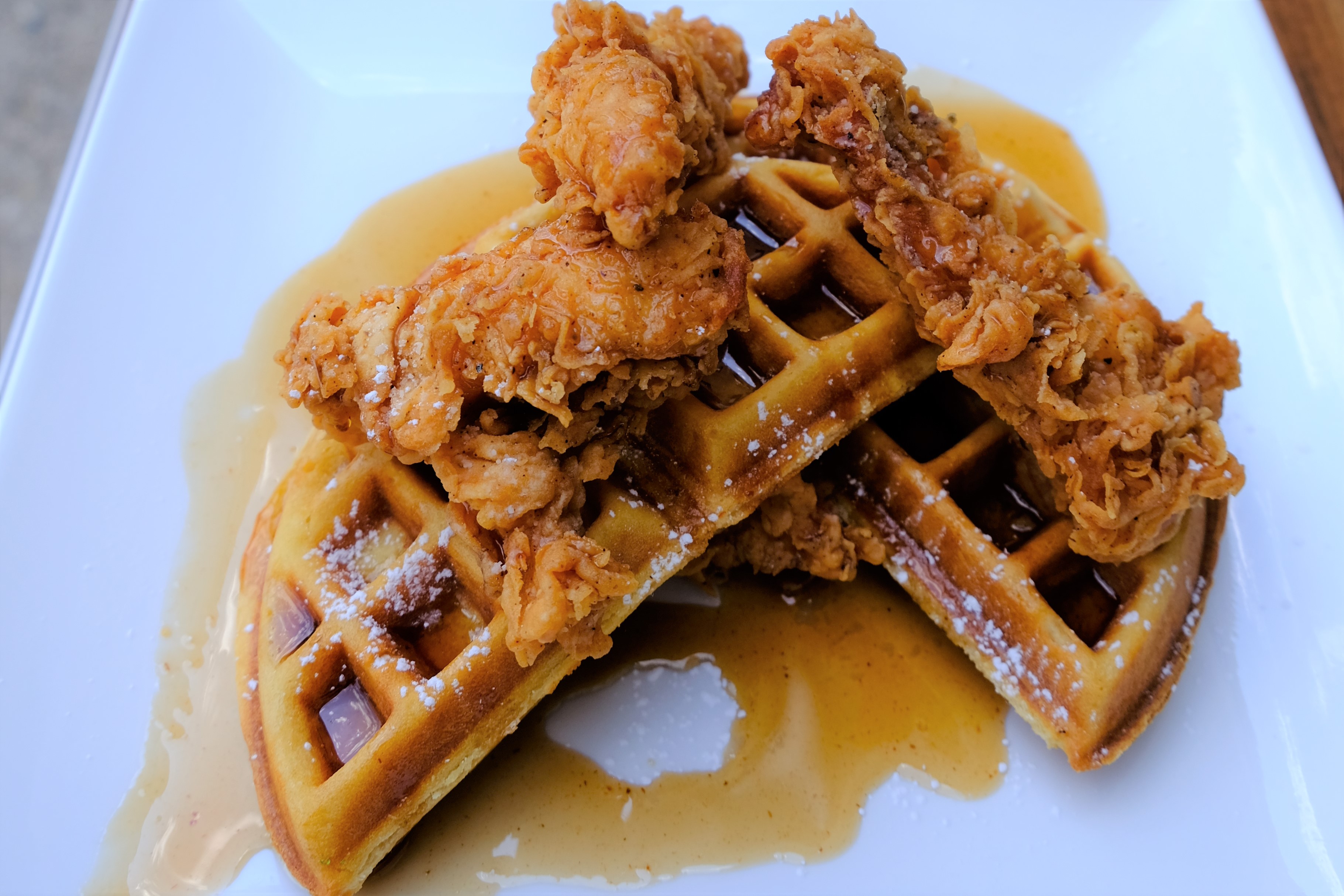 Order Chicken and Waffles Plate Brunch food online from The Old Plank store, Chicago on bringmethat.com
