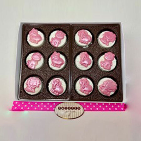 Order Welcome Baby Girl Chocolate Gift Box food online from Twisted Gourmet Chocolates store, Passaic on bringmethat.com