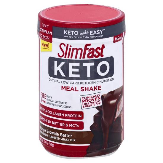Order Slimfast Keto Fudge Brownie Batter Meal Replacement Powder (13.4 oz) food online from Rite Aid store, EAST AURORA on bringmethat.com