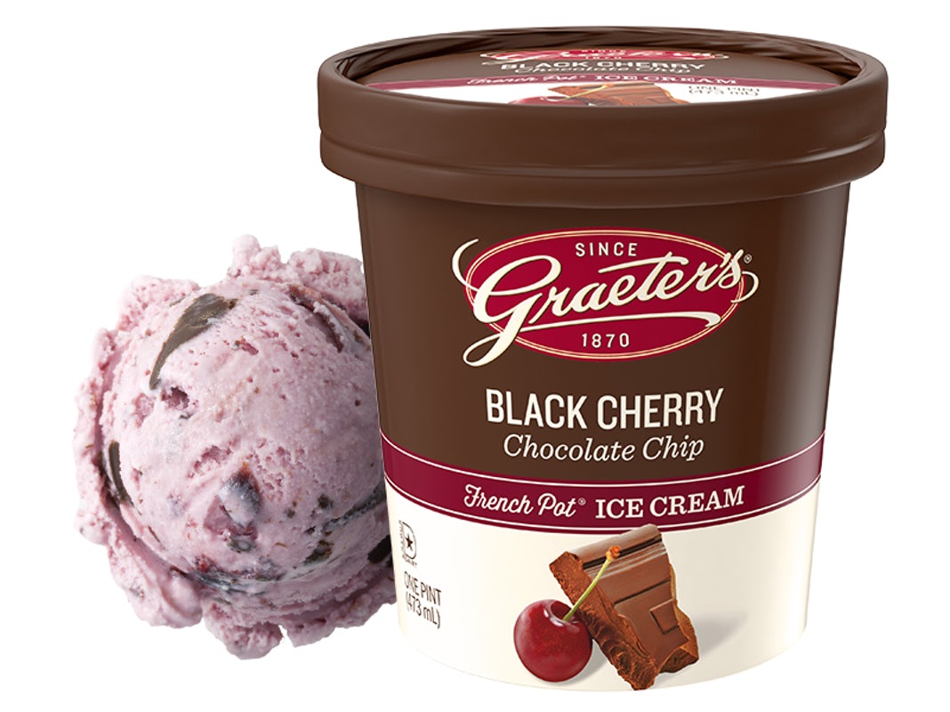 Order Black Cherry Chocolate Chip Pint food online from Graeters store, Cincinnati on bringmethat.com
