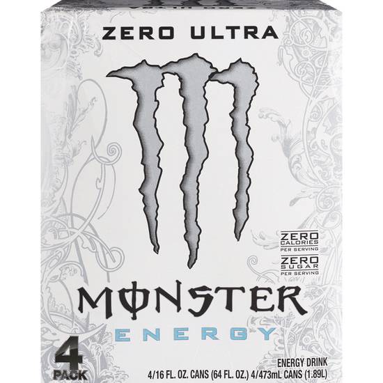 Order Monster Zero Ultra Energy Drink, 16 OZ Cans, 4 PK food online from Cvs store, WESTON on bringmethat.com