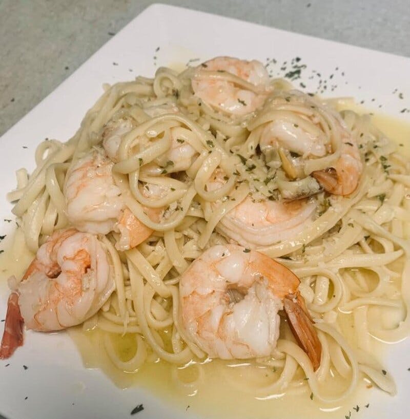 Order Shrimp Scampi - Seafood Dinners food online from Mama Italian Pizzeria store, Nanticoke on bringmethat.com