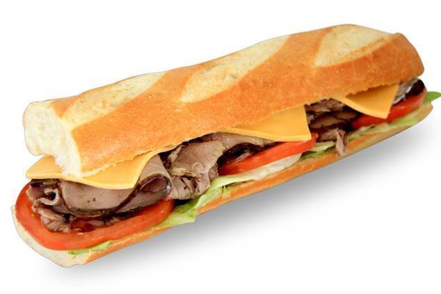 Order #25 Roast Beef and Cheese on Baguette food online from Lee Sandwiches store, Hawaiian Gardens on bringmethat.com