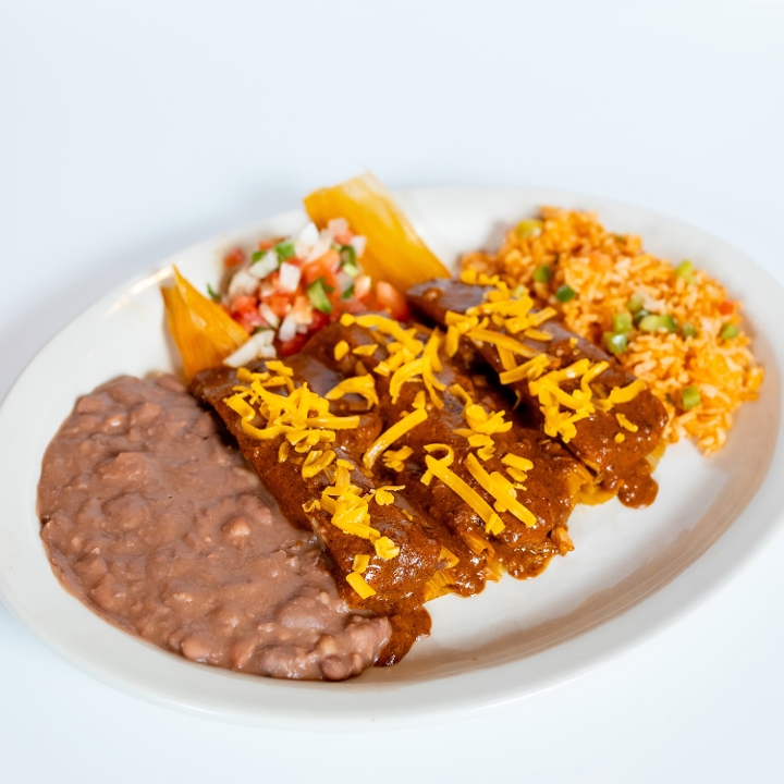Order Three Beef Tamales food online from El Fenix Mexican Restaurant store, Greenville on bringmethat.com