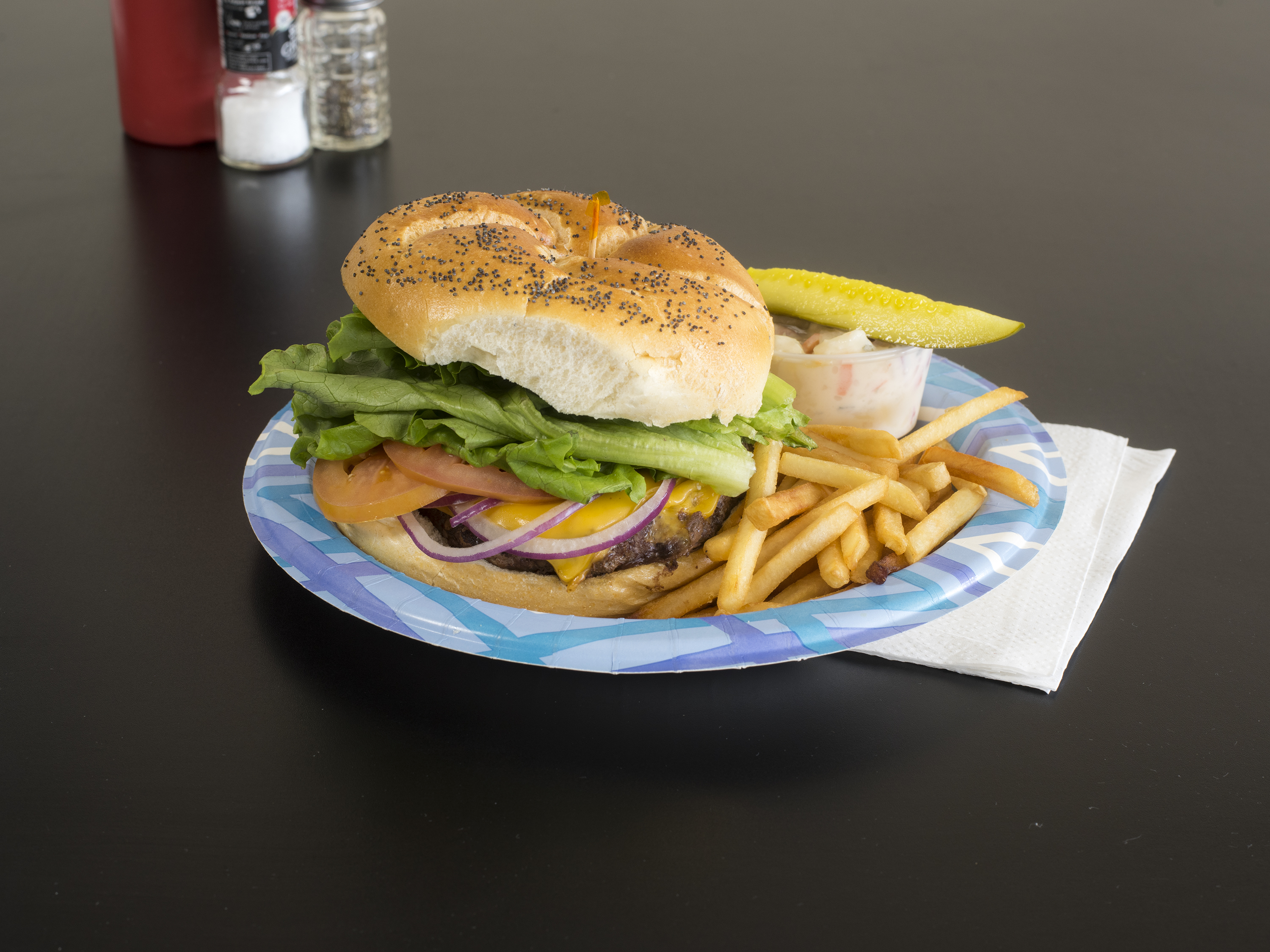 Order California Cheeseburger food online from Bagel Basket Cafe store, Spring Lake on bringmethat.com