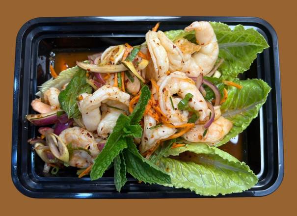 Order Pla Goong (Spicy Shrimp Salad) food online from Khan Toke Authentic Thai store, Denver on bringmethat.com