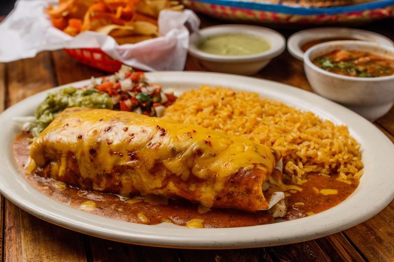Order Chimichanga (Large) food online from Cilantro Mexican Grill store, Houston on bringmethat.com