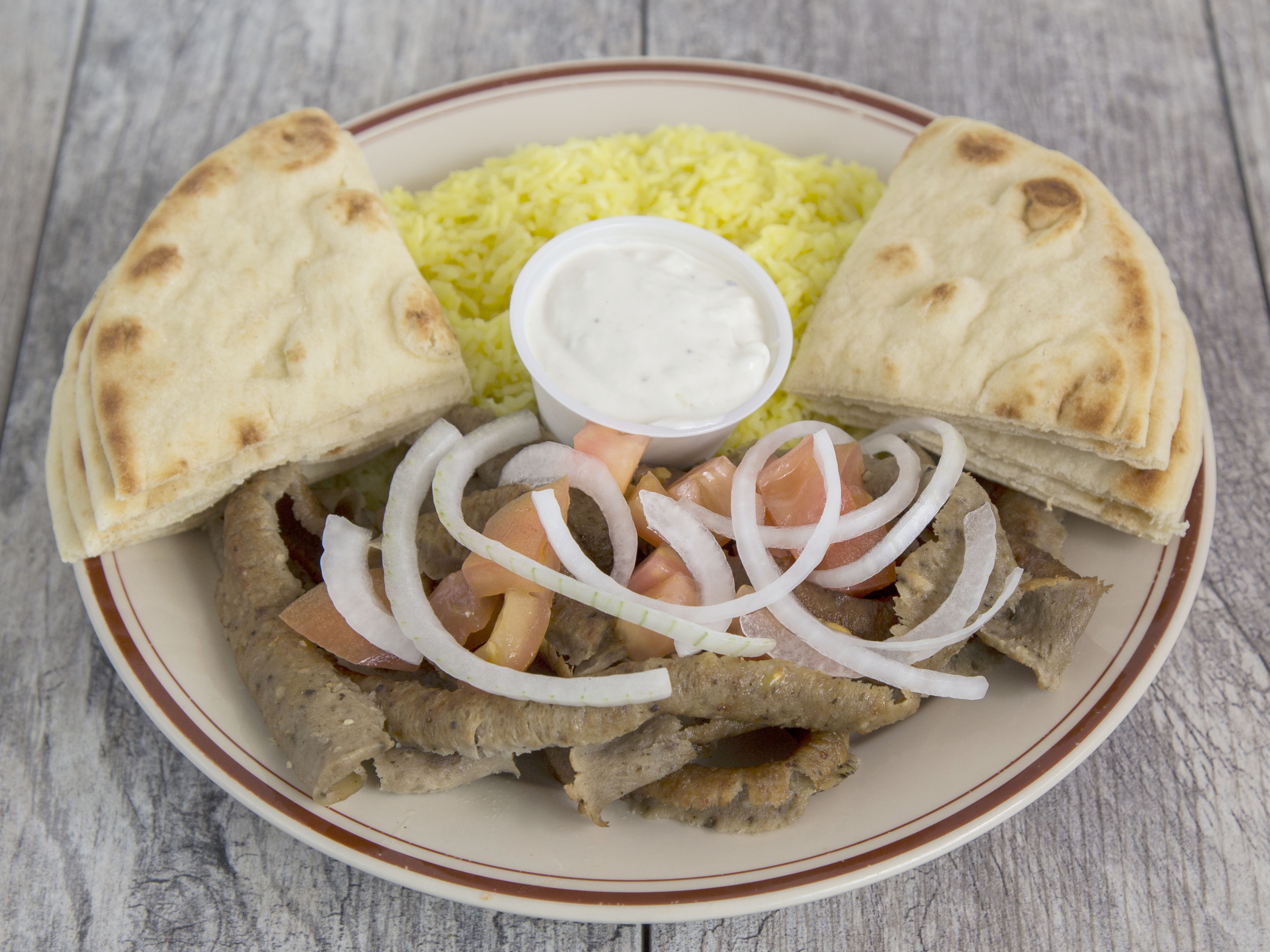 Order Gyro Platter food online from Georges Gyros store, Mesa on bringmethat.com