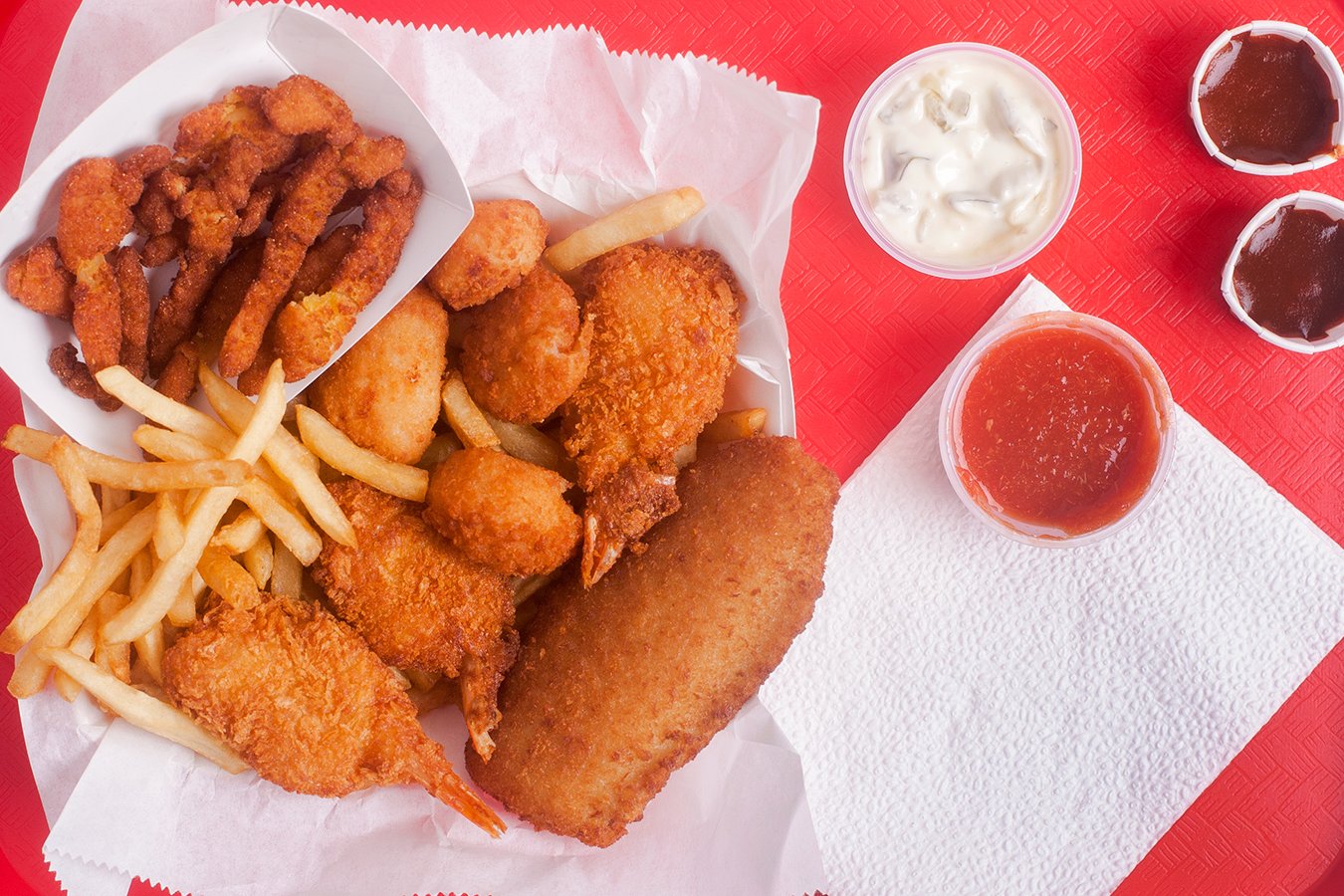 Order Deep Fried Seafood Combo (4 choices) food online from Reddi Chick BBQ store, Santa Monica on bringmethat.com