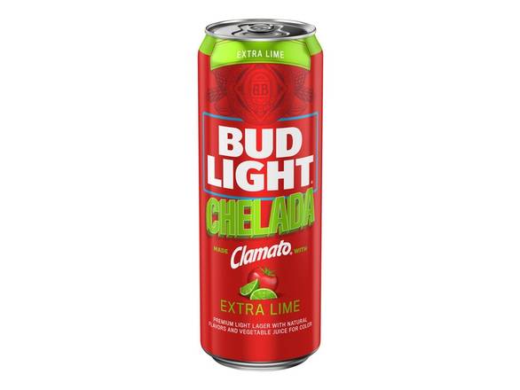 Order Bud Light Chelada Extra Lime with Clamato - 25oz Can food online from Southwest Liquor store, Thousand Oaks on bringmethat.com