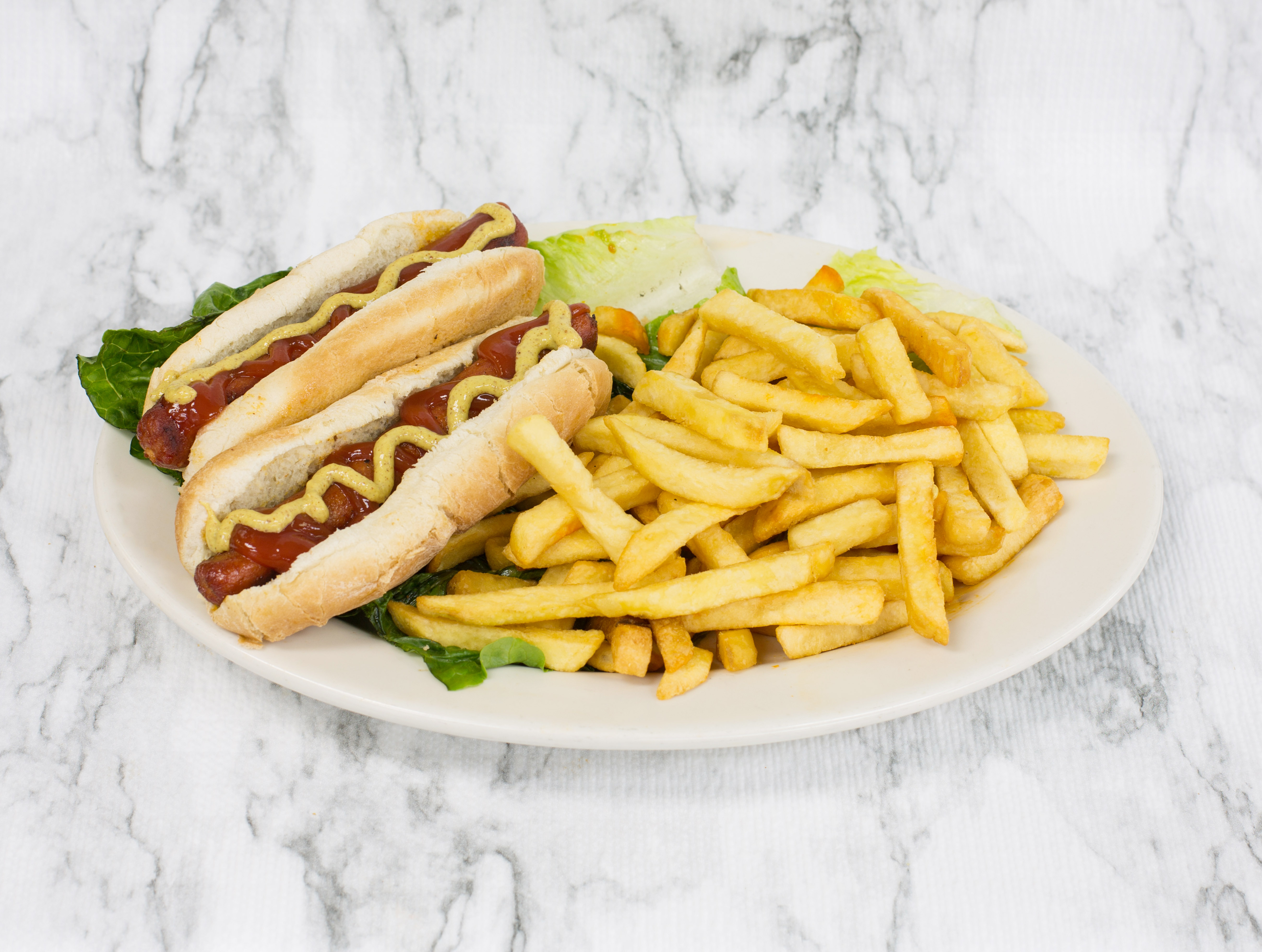 Order 2 Hot Dogs with French Fries food online from Buffalo Wings store, Plainfield on bringmethat.com